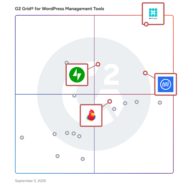 G2 Grid® for Performance Optimization in WordPress Management Tools, highlighting the products that define this theme